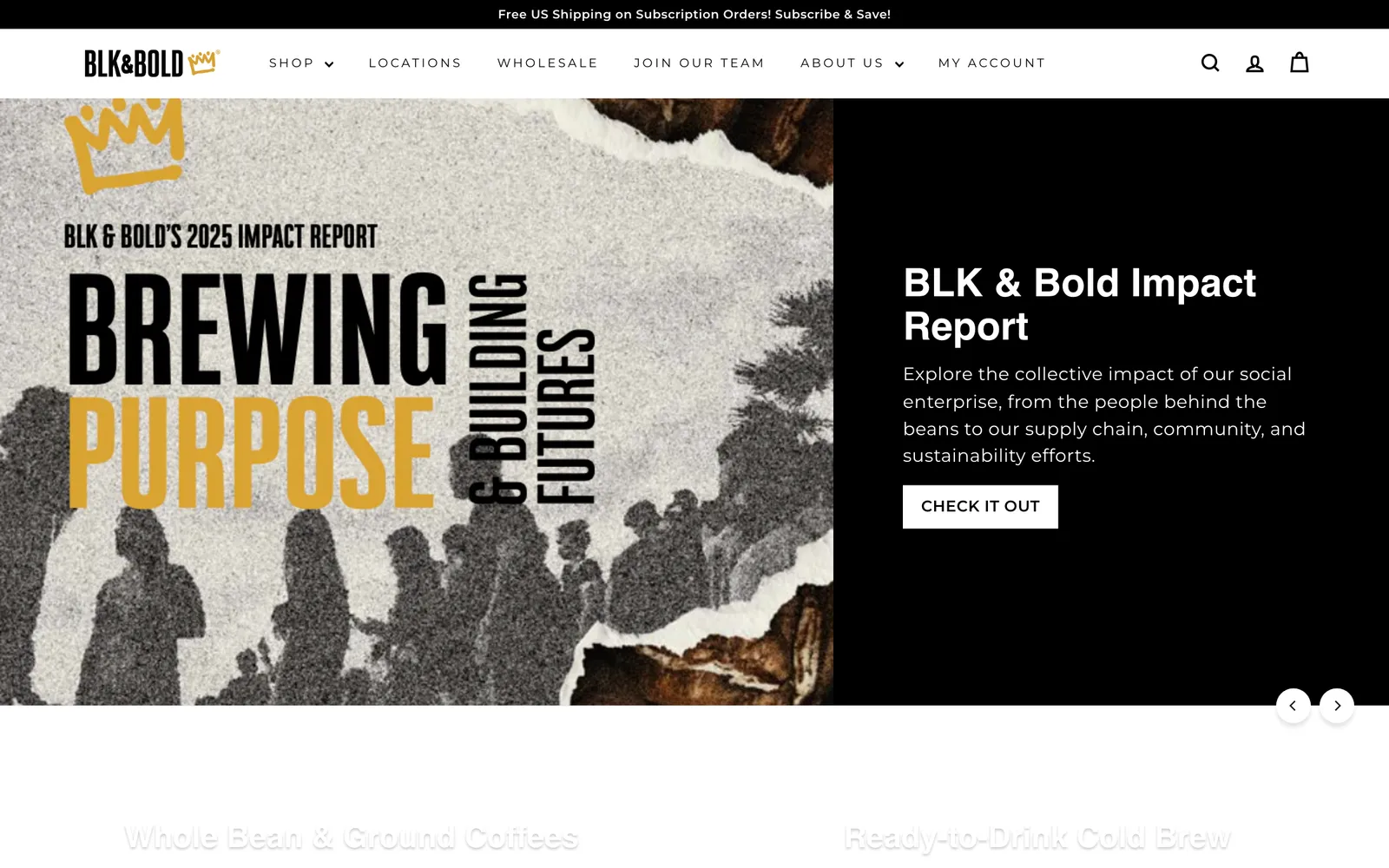BLK & Bold website screenshot